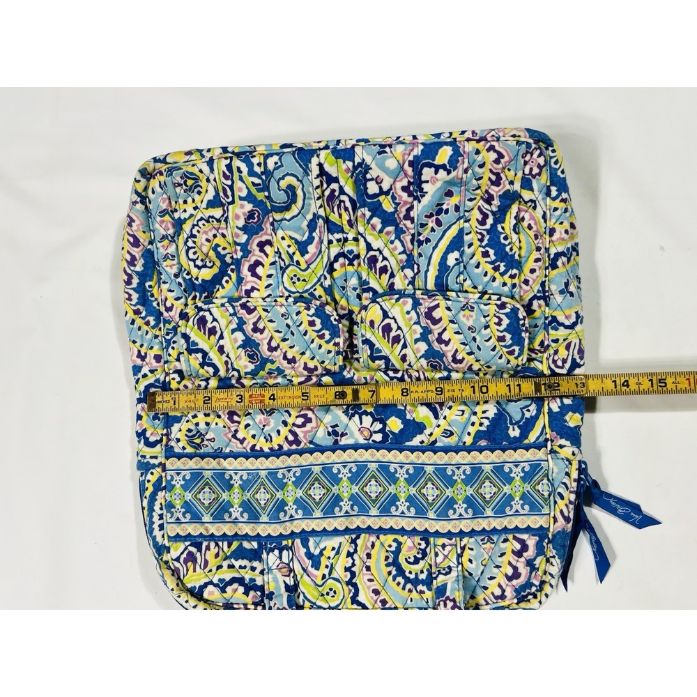 Capri Blue Paisley Vera Bradley Retired  Tall Computer Bag Travel Zip Top Spring - Picture 10 of 13